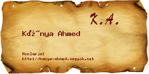 Kánya Ahmed névjegykártya